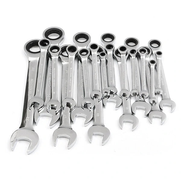 Raitool™ HT01 Metric Ratchet Spanner Wrench, Chrome Vanadium Steel, 6-32mm Fixed Head