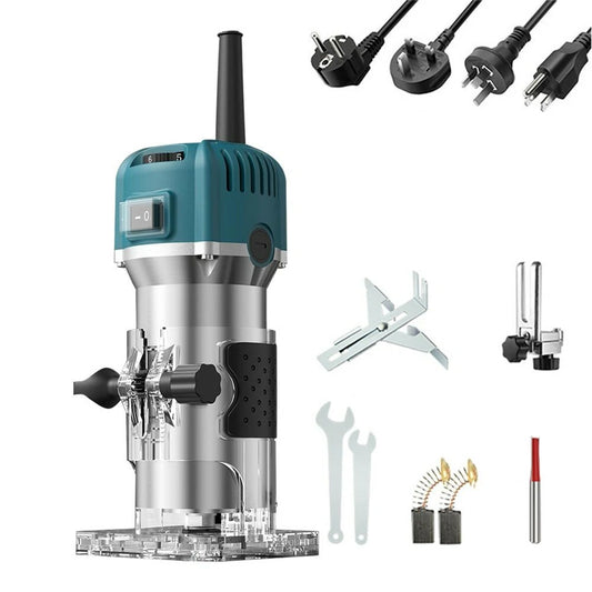 800W 6-Speed Compact Wood Router Trimmer - Electric Milling & Engraving Tool, 30000rpm for DIY Woodworking