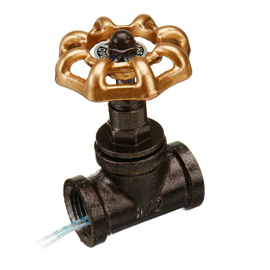 Steampunk Iron 1/2 Inch Stop Valve Light Switch with Wire