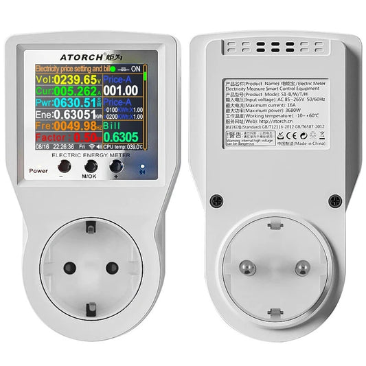 ATORCH S1BWP Smart WiFi Socket - 16A Power Monitor with Tuya App & Bluetooth Control (AC85-265V)