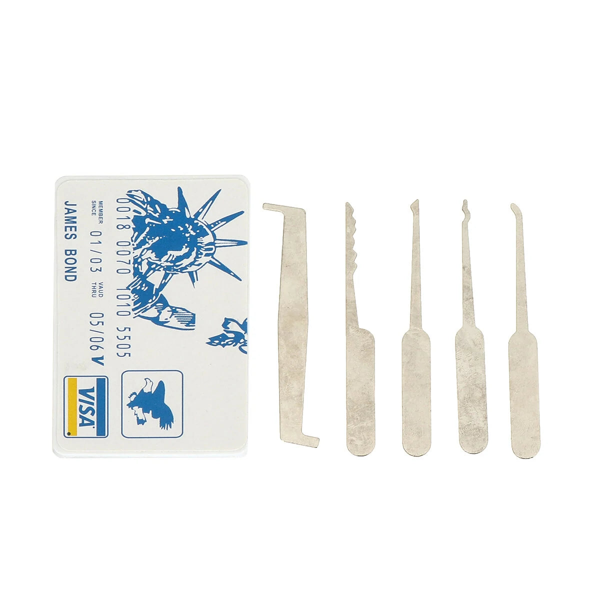 37-Piece Stainless Steel Unlocking Tool Set with Portable Card Gun