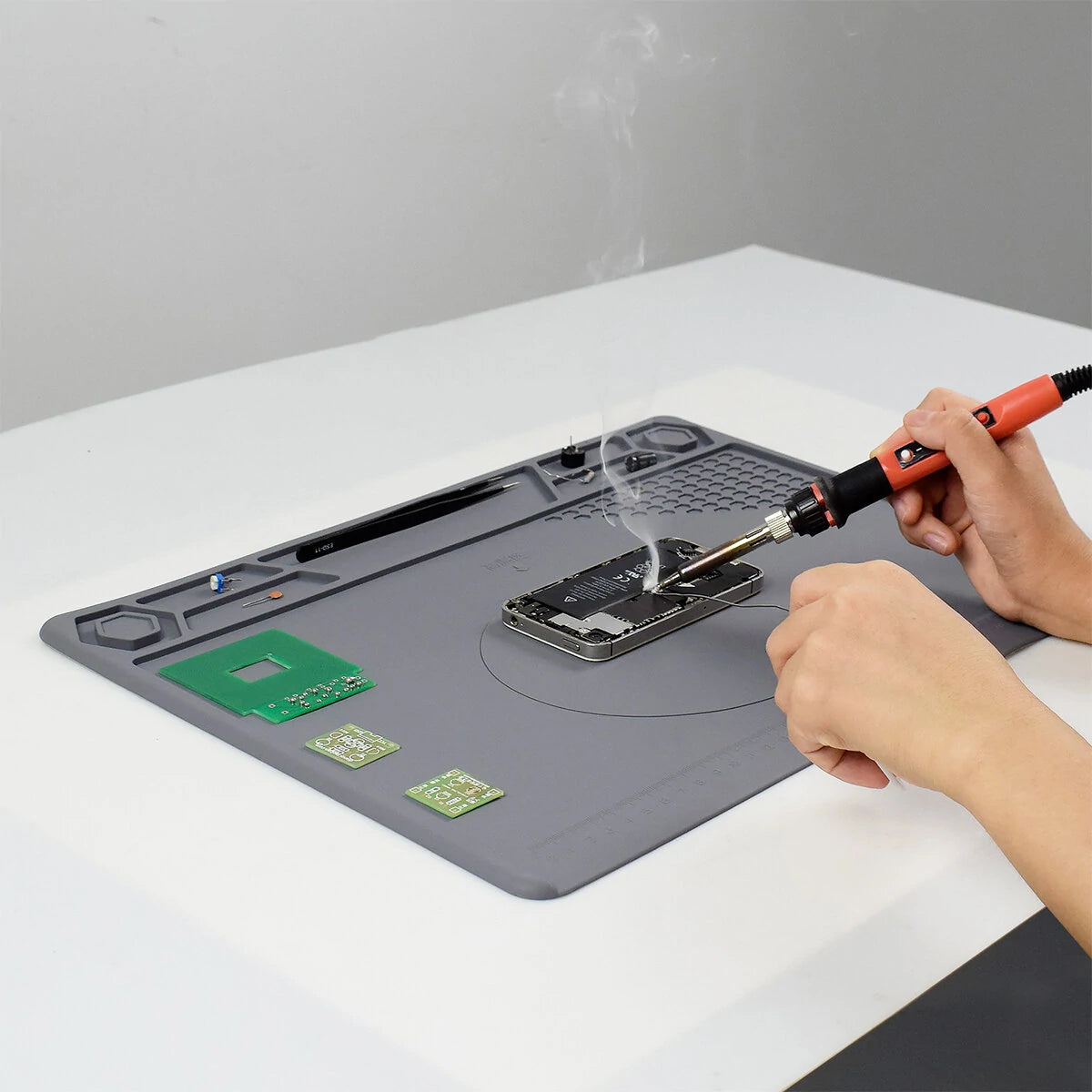 Magnetic Silicone Soldering Mat - High Temperature, Non-Slip, Patented Design