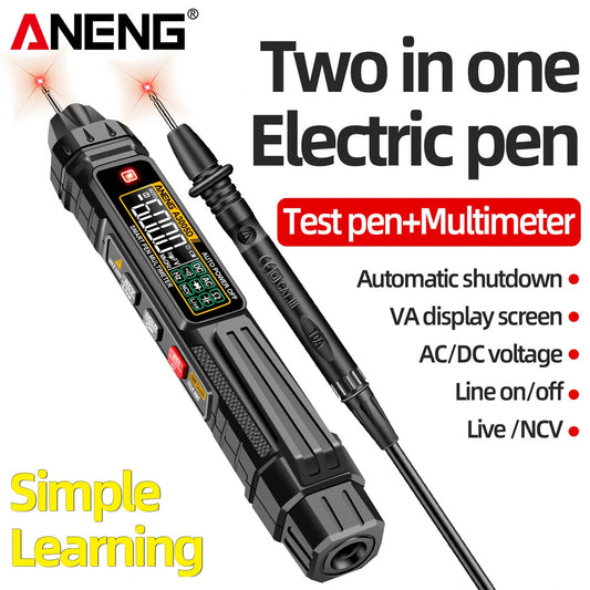 ANENG A3005D 2-in-1 Multimeter Test Pen with VA Color Display, Auto Shutdown, NCV Induction, Non-Contact Detection, High Portability for Electricians & DIY Enthusiasts