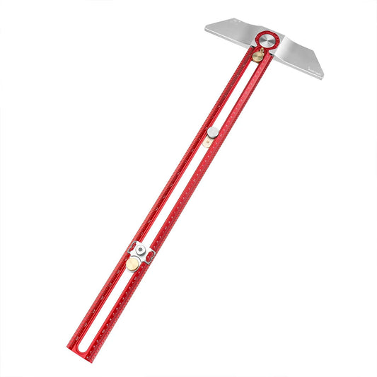 HONGDUI MT-2465 Aluminum Alloy Woodworking T-Square Marking Gauge & Hole Positioning Scriber Ruler