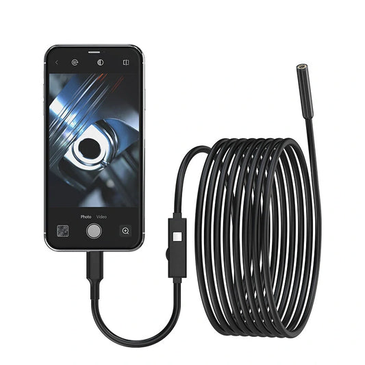 3-in-1 1920P HD Inspection Camera, IP67 Waterproof Borescope for iPhone / Android / Type-C, 8mm Lens, LED Lights, Flexible or Semi-Rigid Cable