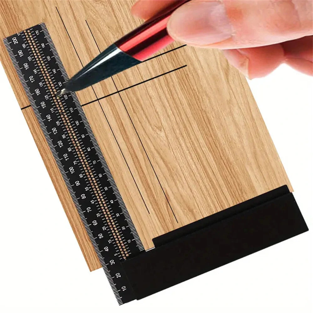 200mm Marking Gauge & Aluminum Alloy T-Square Ruler for Woodworking