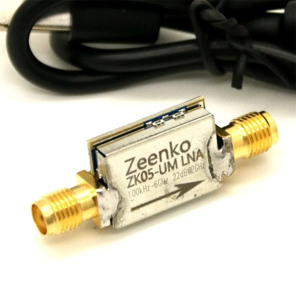 Zeenko UM Series Low Noise RF Amplifier, 20dB Gain, USB-C, 100kHz-4/6/10GHz, High PSRR LDO Preamplifier