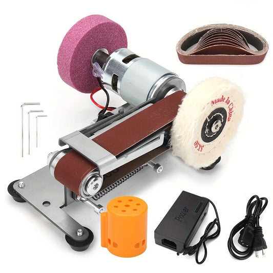 Dual Function Electric Belt Sander Grinder for Woodworking & Metal DIY Projects - Mini Belt Sander & Knife Sharpener
