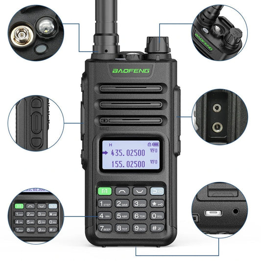 BaoFeng UV-13 PRO V2 Long Range Dual Band Two-Way Radio with Type-C Charger, 16KM Range