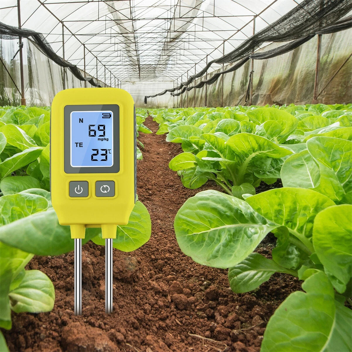 4-in-1 Digital Soil Tester: NPK, LCD Screen, -10℃ to 80℃ Temperature, High Accuracy Stainless Steel Probe for Gardens, Lawns, Greenhouses