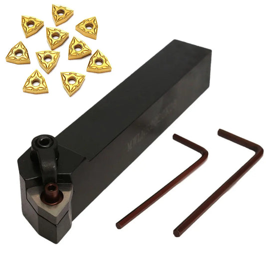 MWLNR2020K08 Turning Tool Holder 20x125mm with 10 WNMG080404 Carbide Inserts