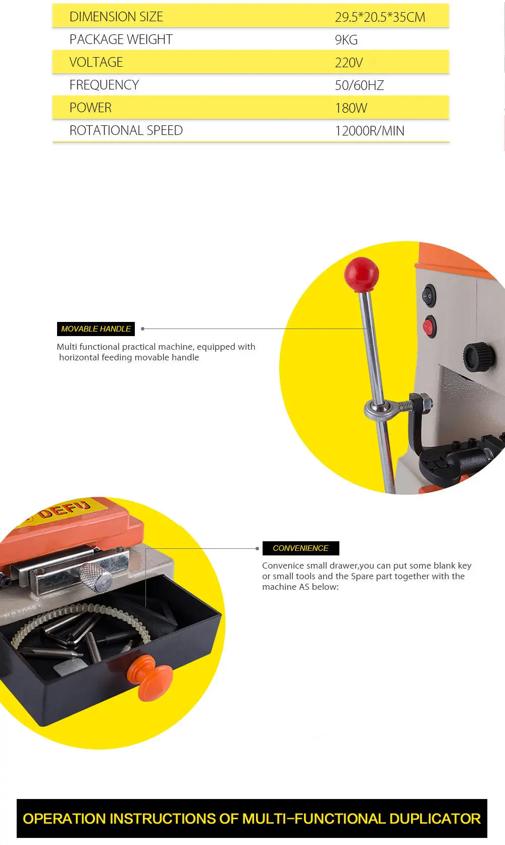 Keymaster 368A: Multi-Functional Key Cutting Machine for Precision Duplication of Door and Car Keys
