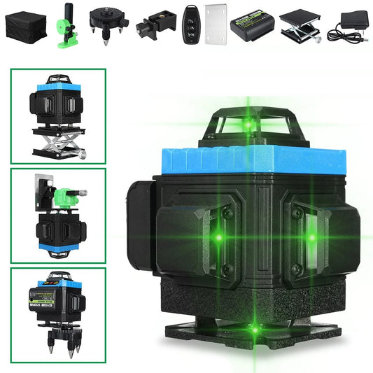 360° Green Laser Level - 8/12/16 Line Horizontal & Vertical Cross