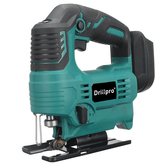 Drillpro 18V Brushless Jigsaw, 65mm Electric Jig Saw with Adjustable Blade, 2900RPM Woodworking Power Tool, Compatible with 18V Battery