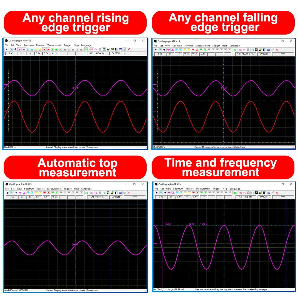 TOOLTOP ET601/ET602 5-Channel Wi-Fi USB Virtual Oscilloscope & Wireless Storage Recorder for Car Repair