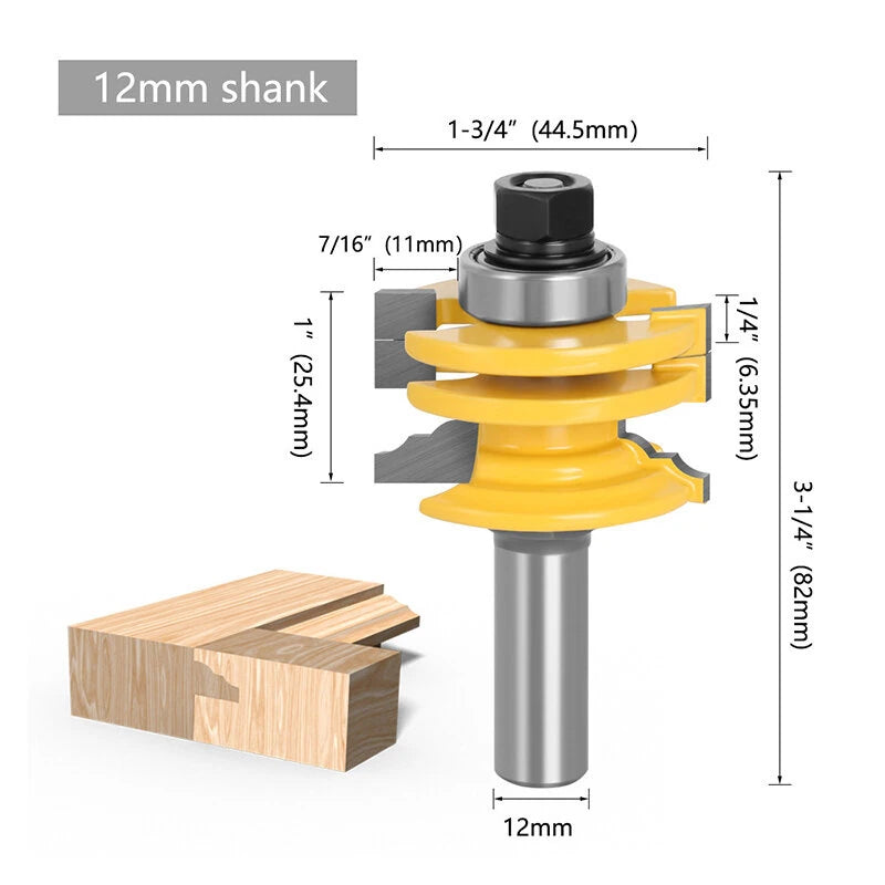 LAVIE 1/2 Shank Ogee Rail & Stile Router Bit, Reversible Glass Door Design, Precision Woodworking Milling Cutter, Factory Direct