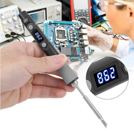 SQ-D60 60W Digital Soldering Iron Station, Type-C, 100℃-400℃ Temp Range, DC12-24V