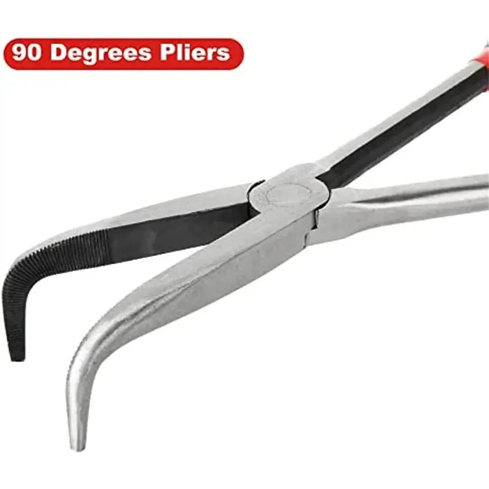 11 Needle Nose Pliers Set - 4PCS Carbon Steel with Rubber Grips for Automotive, Jewelry & Crafts