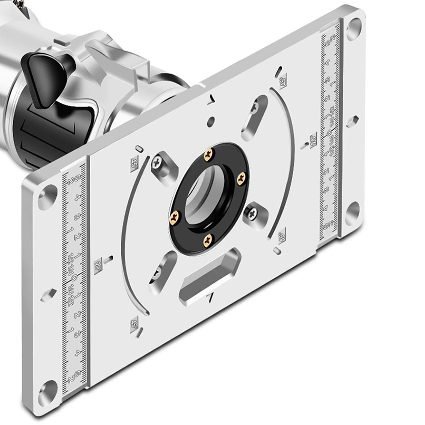 Aluminum Alloy Router Table Insert Plate for Trim Routers with Accessories – Woodworking and Milling Tools