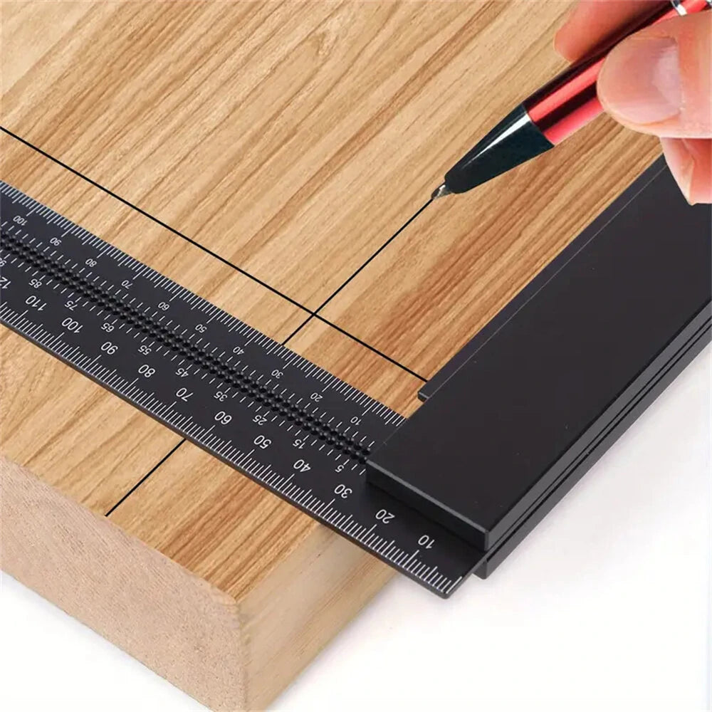 200mm Marking Gauge & Aluminum Alloy T-Square Ruler for Woodworking