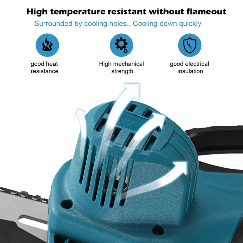 Cordless Electric Chainsaw 18V 1200W, 6-Inch Brush Motor Wood Cutter, 10,000 RPM, Optional Battery