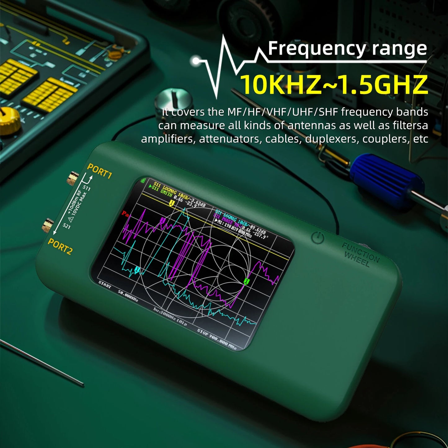 BSIDE P5 Vector Network Analyzer, 10kHz-15GHz, 3.98-inch TFT Display, 3000mAh Battery, Calibration Kit Included