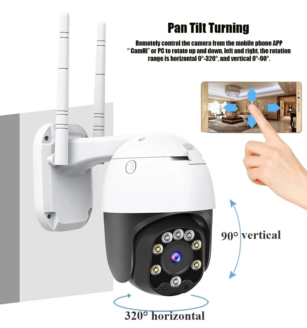 SD05W 5MP HD PTZ IP Camera, 5x Zoom, Night Vision, Human Detection, Waterproof, H.265+, Outdoor Speed Dome CCTV