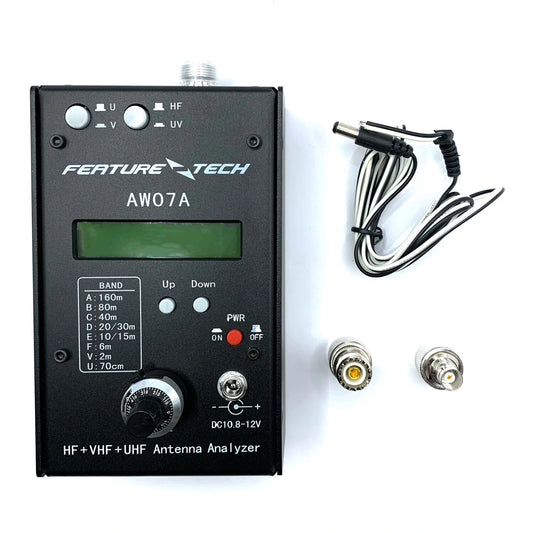 AW07A HF/VHF/UHF Antenna Analyzer - 160M-490MHz SWR Impedance for Ham Radio