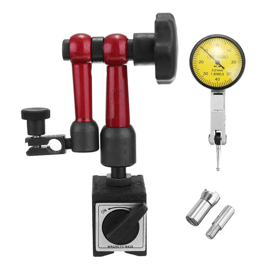 Precision Dial Test Indicator Gauge with Universal Magnetic Base Holder Stand