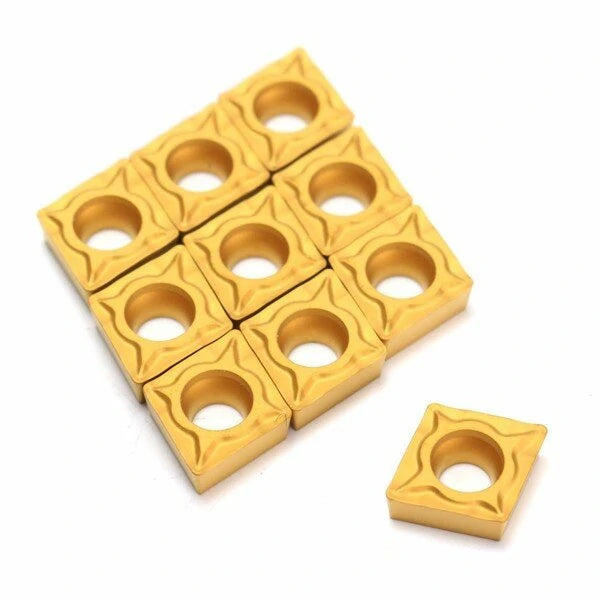 10pcs Machifit CCMT060204-HM YBC251 Titanium Coated Carbide Inserts