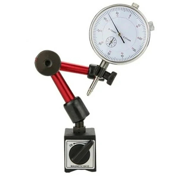 Precision Dial Indicator with Magnetic Stand - 0-10mm/30mm/0.8mm Micrometer Measuring Tool