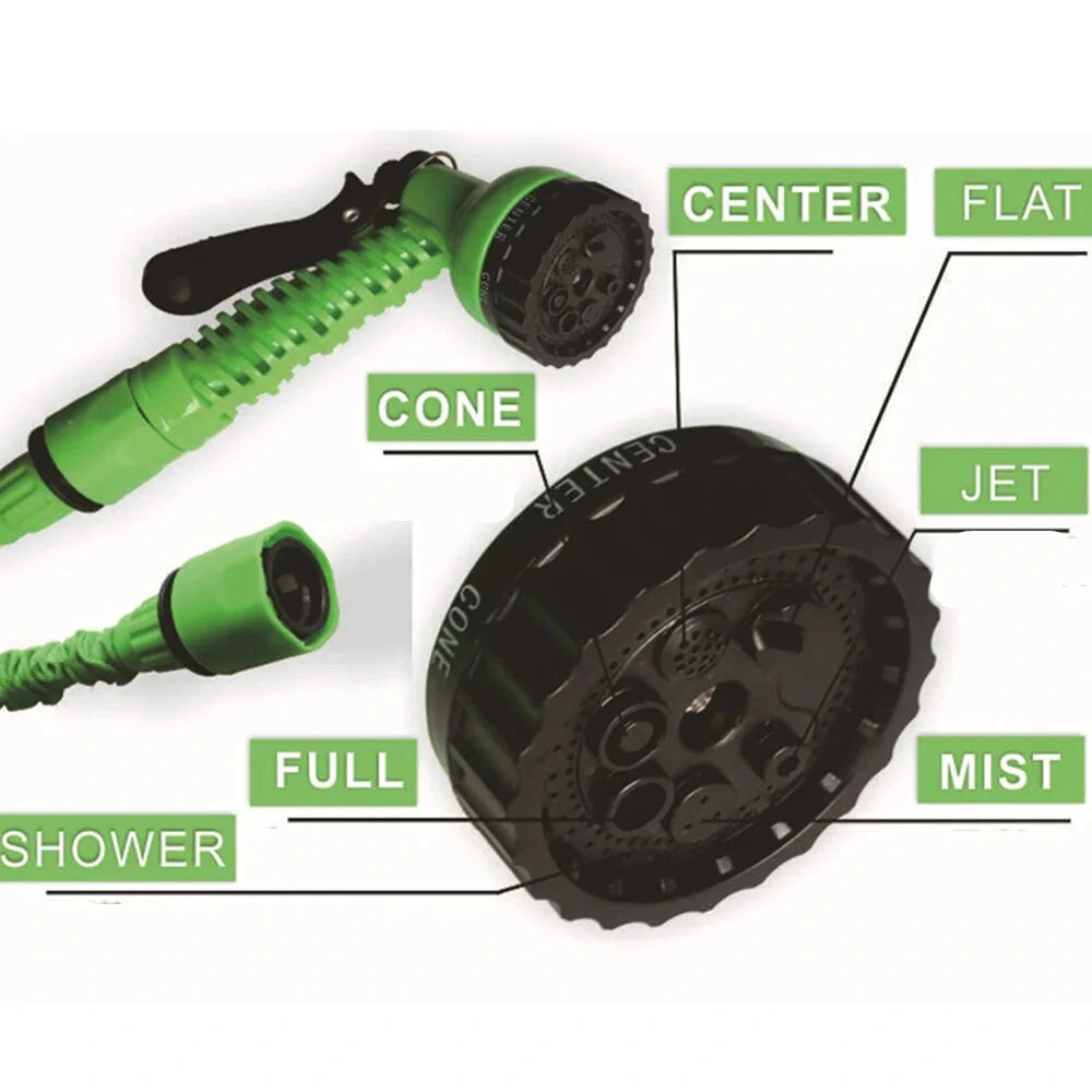 Expandable Garden Hose with 7-Function Nozzle, Lightweight & Retractable, 25FT-200FT