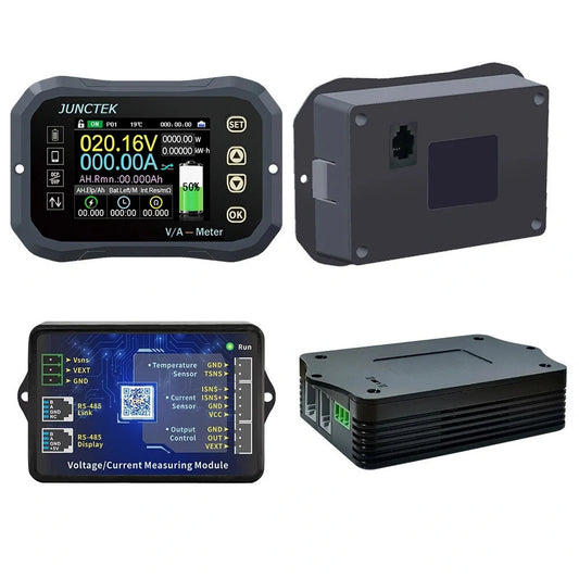 JUNCTEK Bluetooth LCD Battery Monitor & Tester with Phone Control - 120V, 100A/400A/600A Coulometer & Power Display