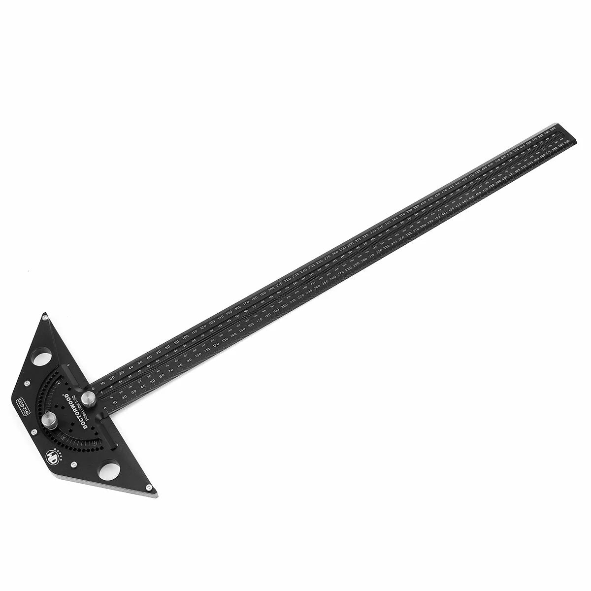 DOCTORWOOD 600mm Aluminum Alloy Woodworking Scriber Gauge with Angle Positioning T-Square and Positive Lock Marking Ruler