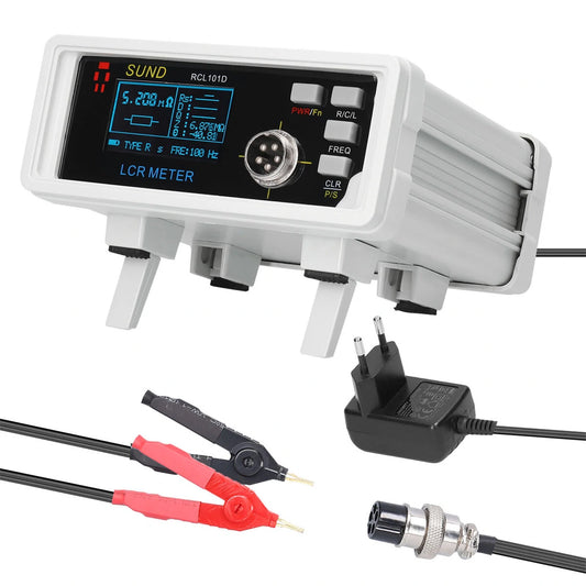 RCL101D Desktop Meter: Resistance, Capacitance, Inductance & ESR Tester with 1-Key Calibration, Auto Ranges, ARM Processor