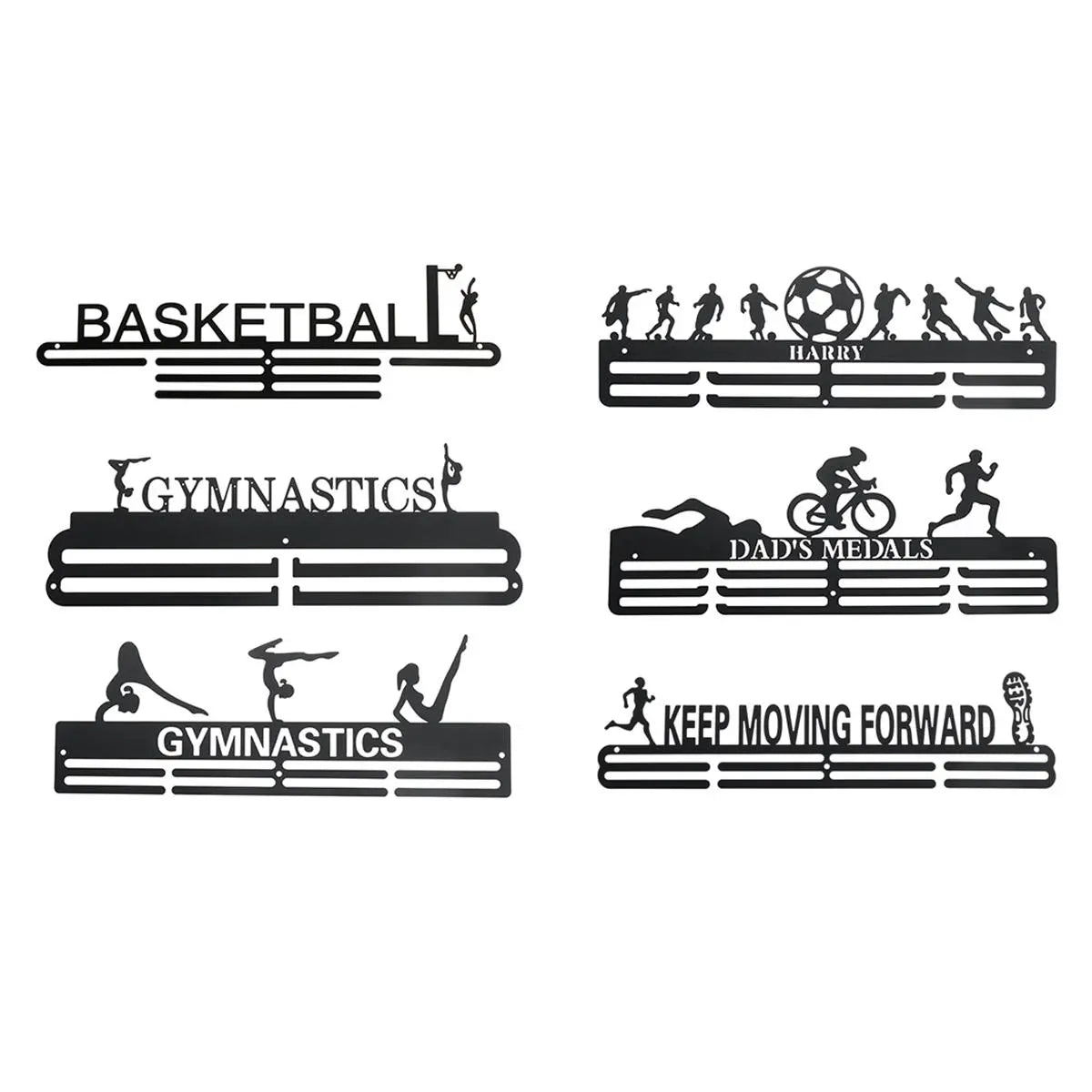 6 Styles Black Sports Medal Hanger Award Display Rack