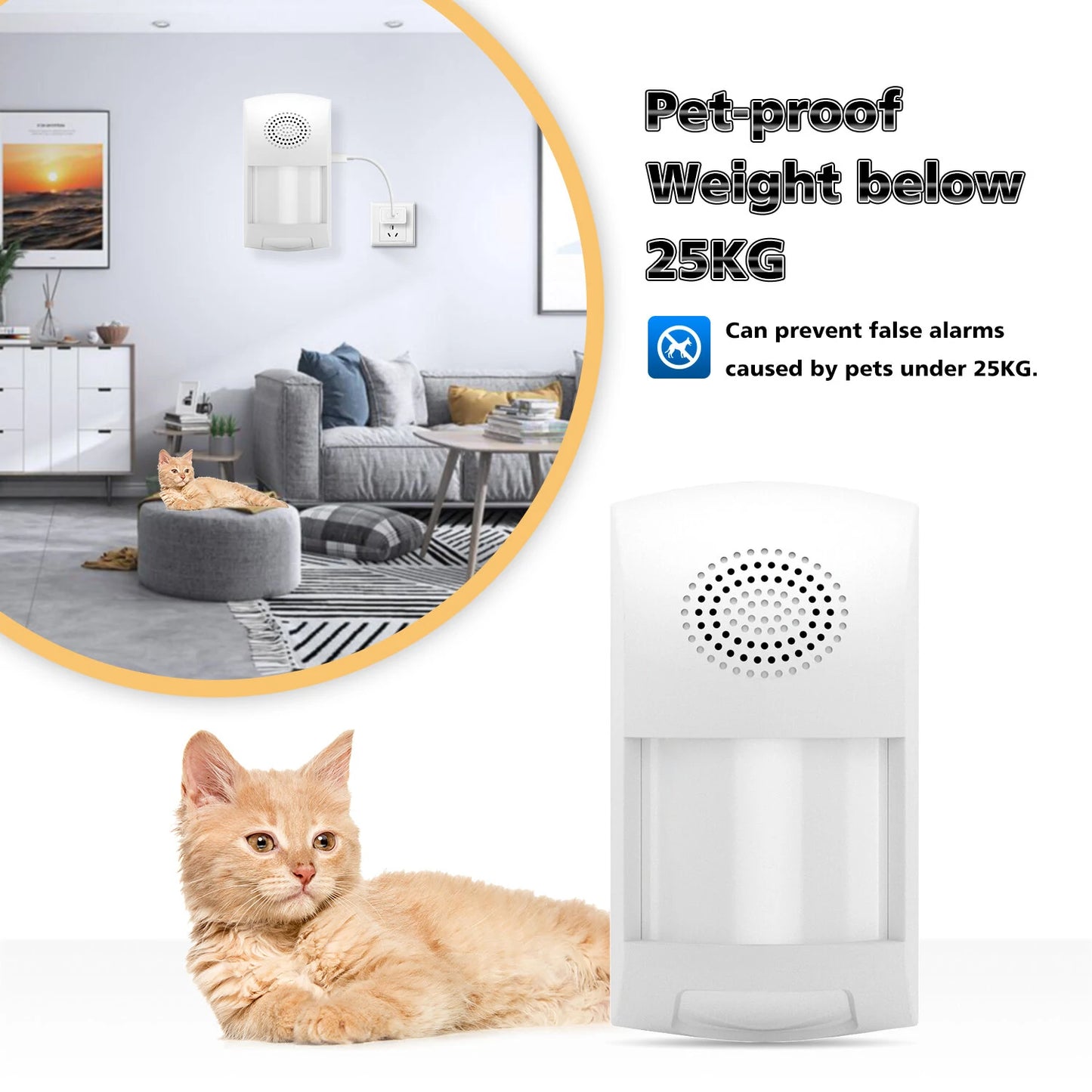 Tuya WiFi PIR Motion Sensor Alarm, Smart Security Detector Compatible with Alexa