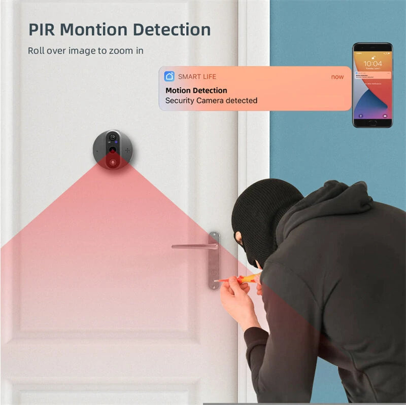 SY-37 Tuya Smart WiFi Doorbell Camera 1080P HD, 4.3 Color Screen, Night Vision, 5000mAh Battery, PIR Motion Detection, Intelligent Visual Peephole