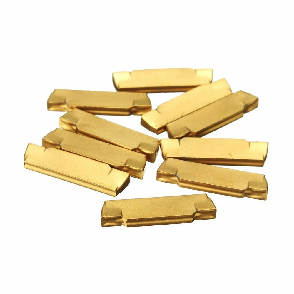 Drillpro 10Pcs MGMN200-G Carbide Inserts for MGEHR/MGIVR Grooving & Cut-off Lathe Cutter Tools