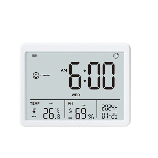 Xiaomi Dingling TH7 Multifunctional Thermo-Hygrometer: Large LCD, Alarm Clock & Calendar, -20℃ to 70℃, 10% to 99% RH, Power Efficient, Ideal for Home & Office Monitoring