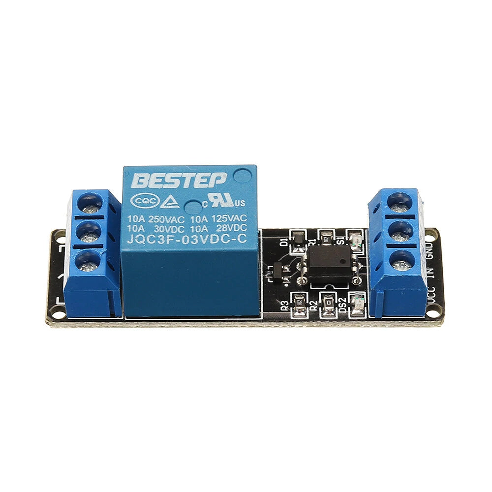 BESTEP 1-Channel 3.3V Relay Module with Optocoupler Isolation for Arduino Boards