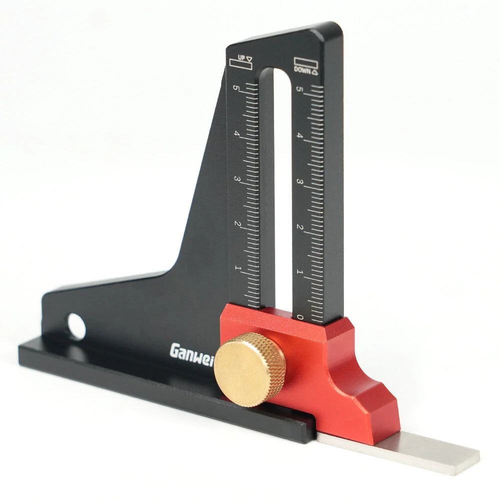Aluminum Alloy Adjustable Woodworking Height & Depth Measurement Gauge for Milling Cutter, Trimming Machine, Saw Blade & Marking