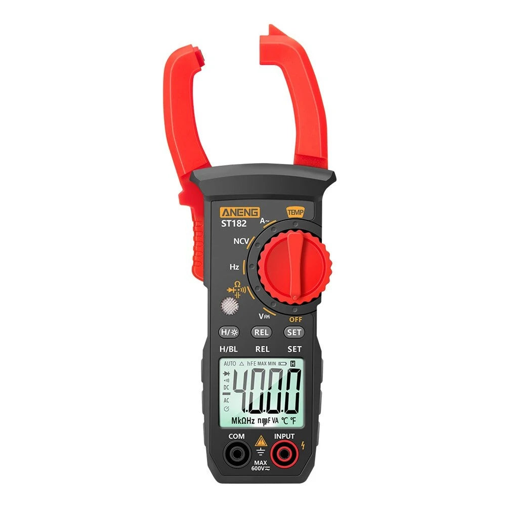 Digital Clamp Multimeter ANENG ST182 - AC/DC Voltage Tester, Capacitance, Hz, Ohm, NCV Test