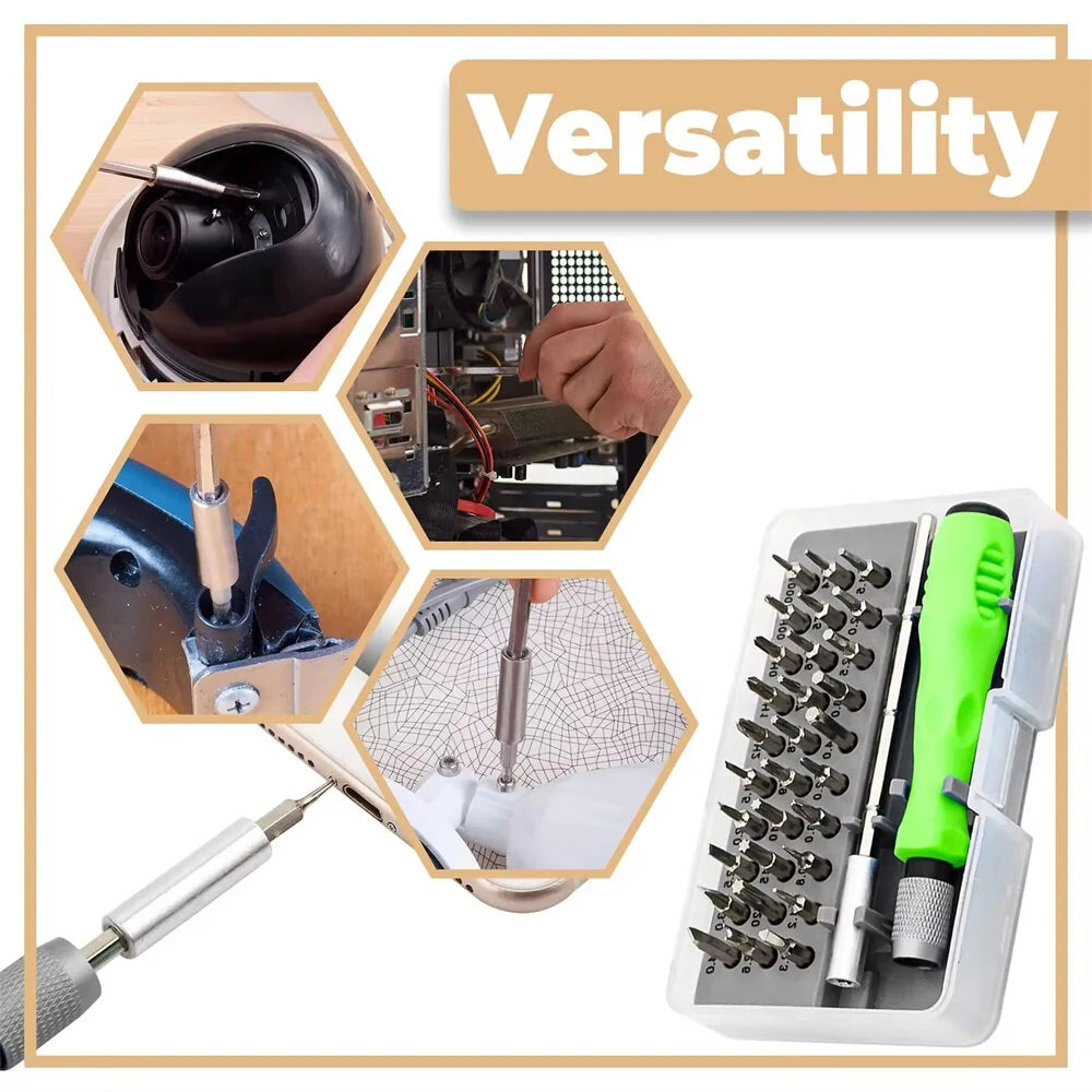 32-in-1 Magnetic Precision Screwdriver Set - Chrome Vanadium Steel for Phones, Laptops, Cameras & Watches with Convenient DIY Storage
