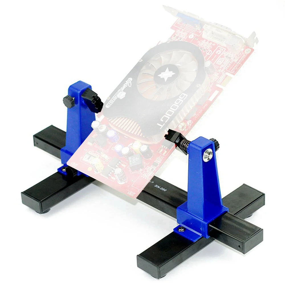 360° Rotating Adjustable PCB Holder - Fireproof Ceramic & Metal, Max 20cm Width for Circuit Board Soldering