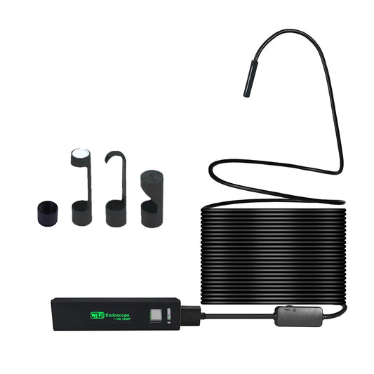 8mm Dual Lens Car Inspection Endoscope, 1/5/10M IP68 Waterproof Cable, 8 LED, Soft/Rigid Wire for Smartphone