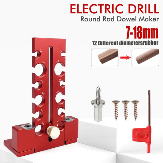 Adjustable Woodworking Dowel Jig 7mm-18mm Carbide Blade Aluminum Drill Milling Tool