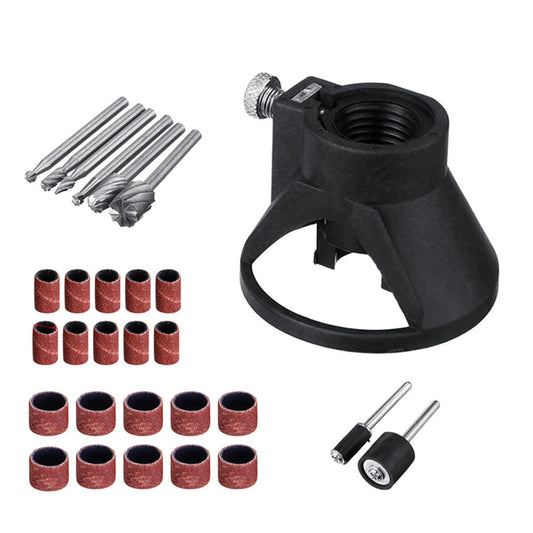 Multi-Use Rotary Tool Kit: HSS Router Bit, Electric Grinder, Dremel Holder, Carving & Milling Cutter for Wood, Stone, and Metal