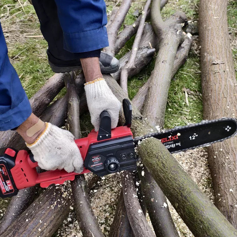 DELIXI 12-Inch 18V Cordless Chainsaw with 4Ah Battery & Fast Charger, Powerful & Safe, Ideal for Farm, Garden, and Ranch