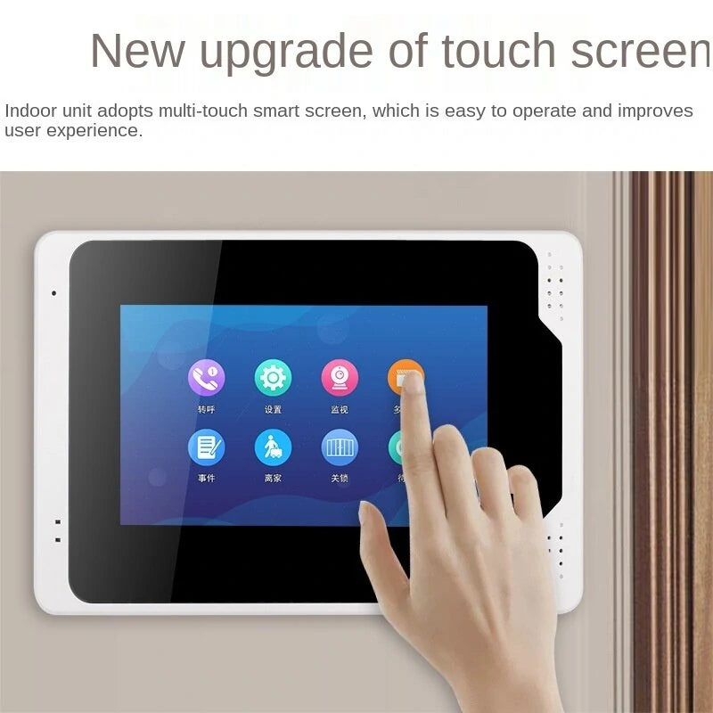 Smart Video Doorbell with 7 Touch Screen, 1080P WiFi, EU Plug, APP Remote View, Motion Detection, Night Vision, Intercom
